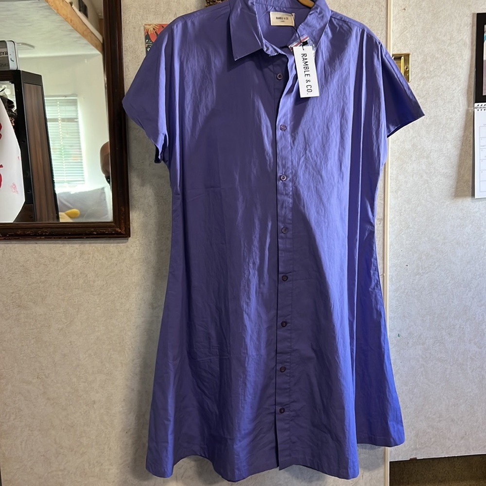 NWT Ramble & Company shirt/swing dress sz L